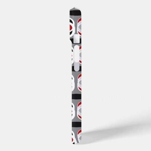 Retro Mod Zig Zag Pattern Red Black Art Case-Mate iPhone Case (Achterkant / Links)