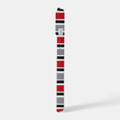 Retro Mod Zig Zag Pattern Red Black Art iPhone 15 Hoesje (Linkerkant)