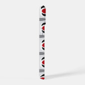 Retro Mod Zig Zag Pattern Red Black Art iPhone 15 Hoesje (Rechterkant)