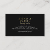 Retro Mod Zwart en Wit Patroon Roze Bloemen Visitekaartje (Achterkant)