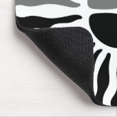 Retro Mod Zwart en Wit Sunburst Geometrische Muis Muismat (Hoek)