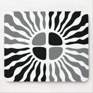 Retro Mod Zwart en Wit Sunburst Geometrische Muis Muismat