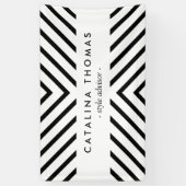 Retro Mod Zwart-wit Patroon Banner (Verticaal)