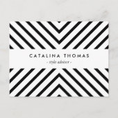 Retro Mod Zwart-wit Patroon Briefkaart (Voorkant)