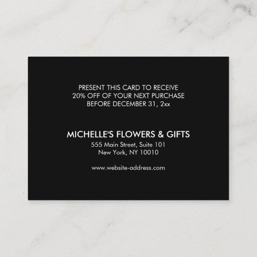 Retro Mod Zwart Wit Patroon Goud Embleem Coupon (Achterkant)