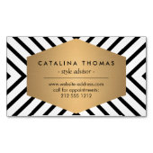 Retro Mod Zwart-wit Patroon Magnetisch Magnetisch Visitekaartje (Voorkant)