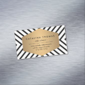 Retro Mod Zwart-wit Patroon Magnetisch Visitekaartje (Voorbeeld)