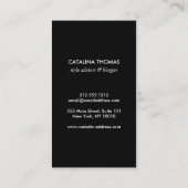 Retro Mod Zwart-wit Patroon Verticaal Visitekaartje (Achterkant)