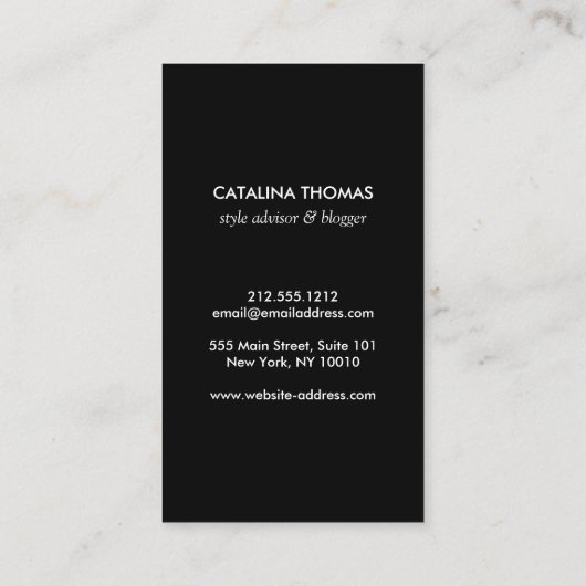 Retro Mod Zwart-wit Patroon Verticaal Visitekaartje (Achterkant)