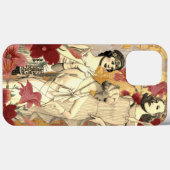 Retro Mode Bloemen Achtergrond iPhone / iPad case (Achterkant (horizontaal))