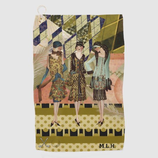 Retro Mode Dames Gepersonaliseerde Golfhanddoek (Voorkant)