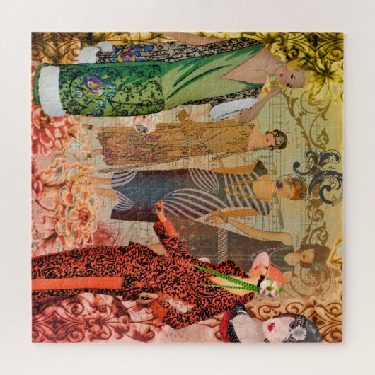 Retro Mode Dames Legpuzzel (Horizontaal)