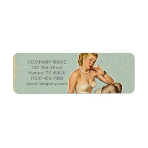 Retro Mode Girl Hair Stylist Makeup Artist Etiket