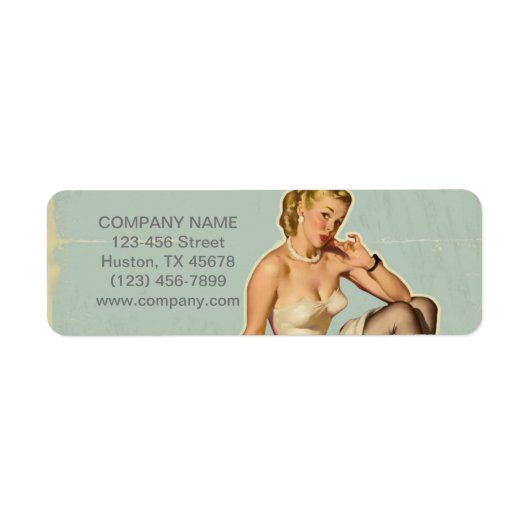 Retro Mode Girl Hair Stylist Makeup Artist Etiket (Voorkant)