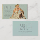 Retro Mode Girl Hair Stylist Makeup Artist Kortingskaartje (Voorkant / Achterkant)