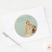 Retro Mode Girl Hair Stylist Makeup Artist Ronde Sticker (Envelop)