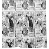 Retro mode illustratie collage douchegordijn (Voorkant)