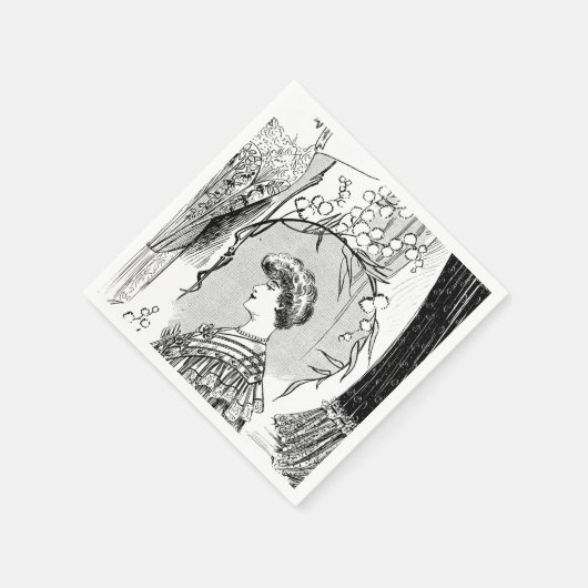 Retro mode illustratie collage servetten (Hoek)