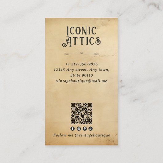 Retro Mode illustratie Visitekaartje (Achterkant)