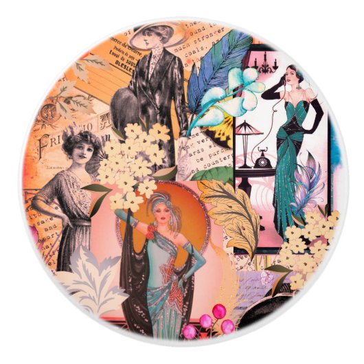  Retro Mode Magazine Keramische Knop (Voorkant)