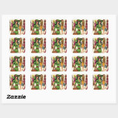 Retro Mode Meisjes Comics Vierkante Sticker (Vel)