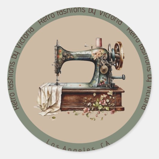 Retro Mode Ontwerpers Ronde Sticker (Voorkant)