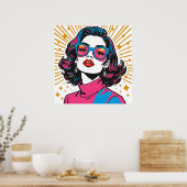 Retro Mode Pop Art - 1980's geïnspireerd Poster (Keuken)