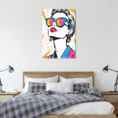 Retro Mode Pop Art - 1980's Inspired Canvas Afdruk (Insitu (Slaapkamer))