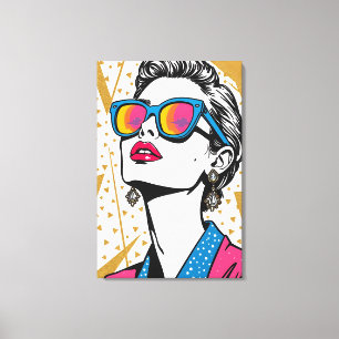 Retro Mode Pop Art - 1980's Inspired Canvas Afdruk