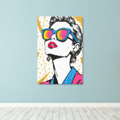 Retro Mode Pop Art - 1980's Inspired Canvas Afdruk (Insitu (Houten vloer))