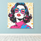 Retro Mode Pop Art - 1980's Inspired Canvas Afdruk (Insitu (Houten vloer))