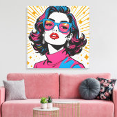 Retro Mode Pop Art - 1980's Inspired Canvas Afdruk (Insitu (Woonkamer))
