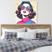 Retro Mode Pop Art - 1980's Inspired Canvas Afdruk (Insitu (Slaapkamer))
