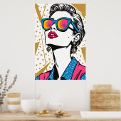 Retro Mode Pop Art - 1980's Inspired Poster (Keuken)
