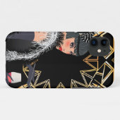 Retro mode vrouw met glas wijn Case-Mate iPhone case (Achterkant (horizontaal))