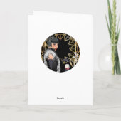 Retro mode vrouw met glas wijn kaart (Achterkant)