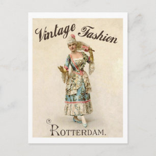 Retro mode, vrouw uit Rotterdam, Nederland Briefkaart