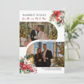 Retro Modern 2 foto Nieuwe heer en mevrouw Feestdagenkaart (Staand voorkant)