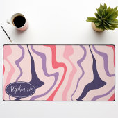 Retro Modern Abstract Marmer Swirl Roze en Paarse Bureaumat