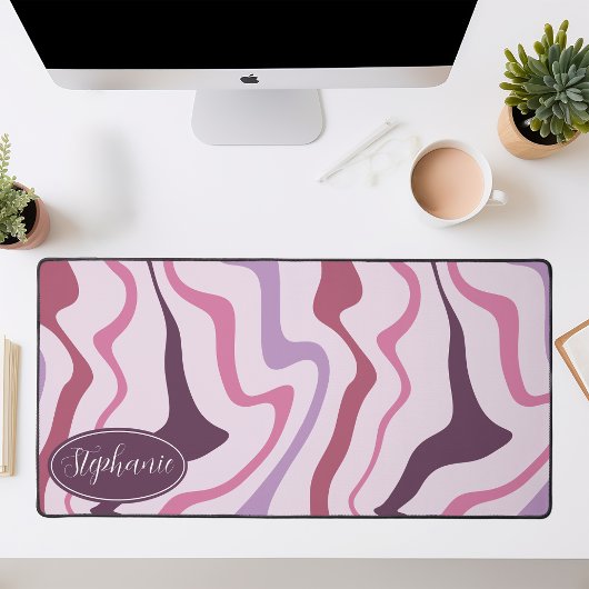 Retro Modern Abstract Marmeren Swirl Paarse Mauve Bureaumat