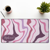 Retro Modern Abstract Marmeren Swirl Paarse Mauve Bureaumat