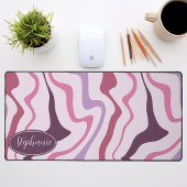 Retro Modern Abstract Marmeren Swirl Paarse Mauve Bureaumat
