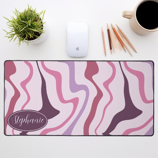 Retro Modern Abstract Marmeren Swirl Paarse Mauve Bureaumat
