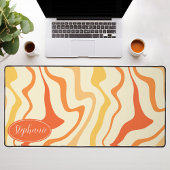 Retro Modern Abstract Marmeren Swirl Sinaasappel G Bureaumat
