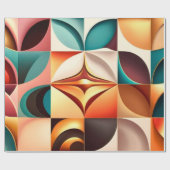 Retro Modern Abstract Squares Collectie Cadeaupapier (Vlak)