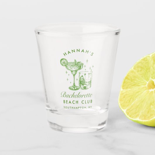 Retro Modern Bachelorette Weekend Party Shot Glass Glas (Voorkant)