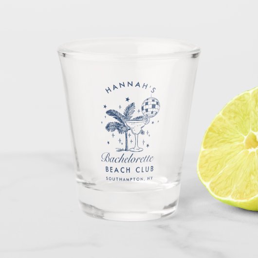 Retro Modern Bachelorette Weekend Party Shot Glass Glas (Voorkant)