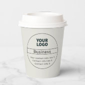 Retro-Modern Bedrijf of Merk Contact info Papieren Bekers (Achterkant)