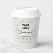 Retro-Modern Bedrijf of Merk Contact info Papieren Bekers (Voorkant)