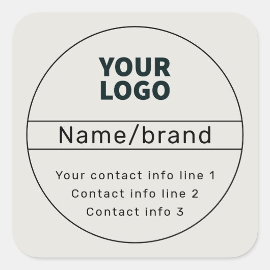 Retro-Modern Bedrijf of Merk Contact info Vierkante Sticker (Voorkant)